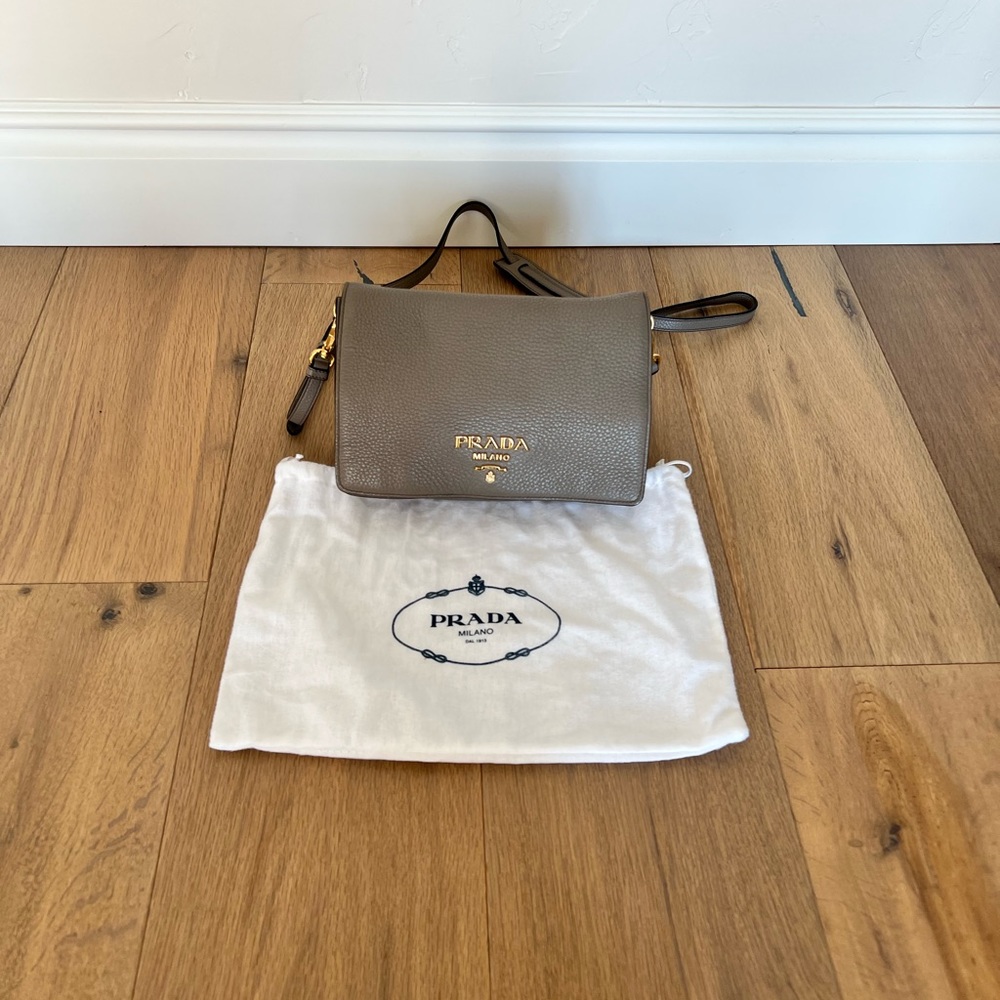 Pebbled leather Prada shoulder/crossbody bag